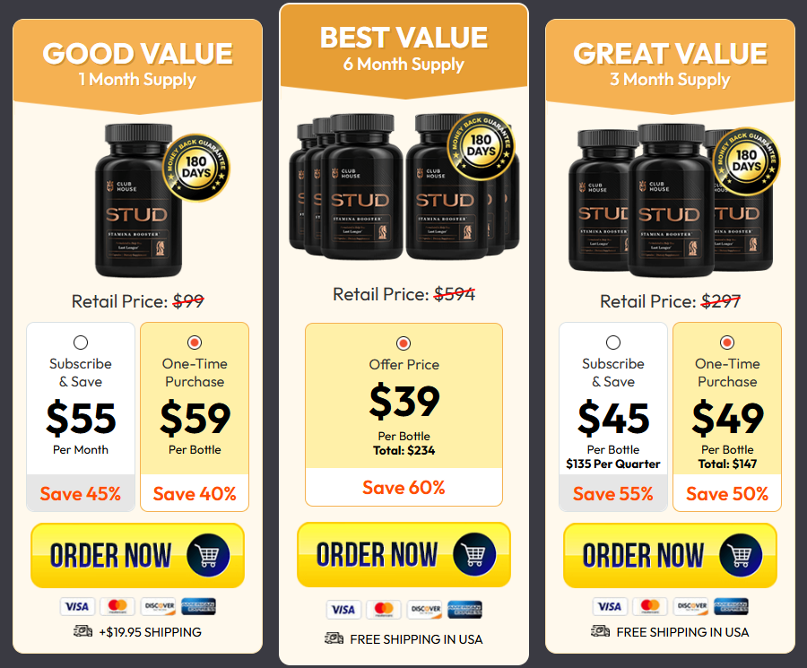 Stud Club House Supplements price